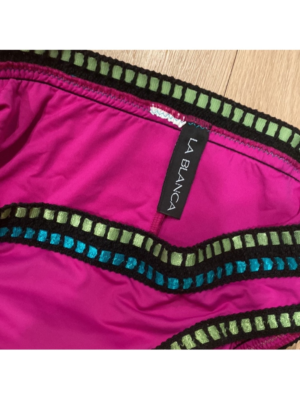 La Blanca Hot Pink Crochet-Trim bikini set - Picture 7 of 7